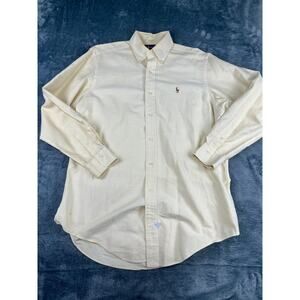 Ralph Lauren long sleeve dress shirt  size medium yellow striped good condition